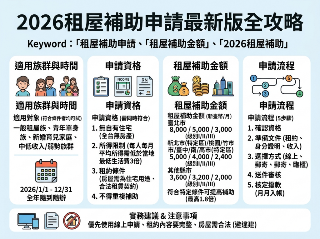 2026租屋補助申請最新版全攻略